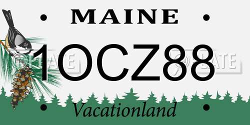 1OCZ88 Maine License Plate