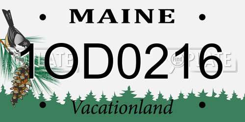 1OD0216 Maine License Plate