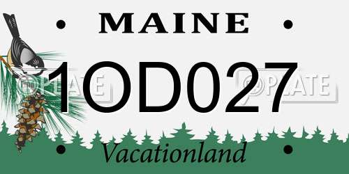 1OD027 Maine License Plate
