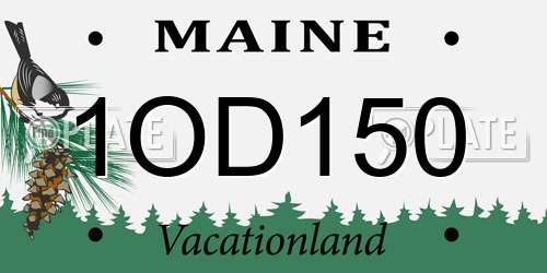 1OD150 Maine License Plate