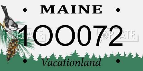 1OO072 Maine License Plate