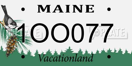 1OO077 Maine License Plate