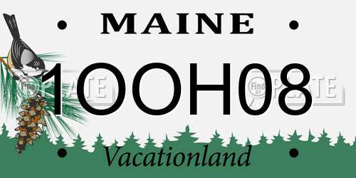 1OOH08 Maine License Plate