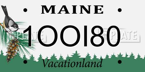 1OOI80 Maine License Plate