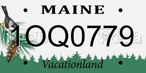 1OQ0779 Maine License Plate