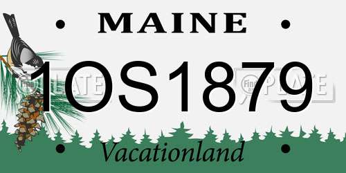 1OS1879 Maine License Plate