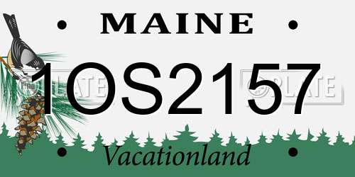 1OS2157 Maine License Plate