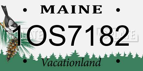 1OS7182 Maine License Plate
