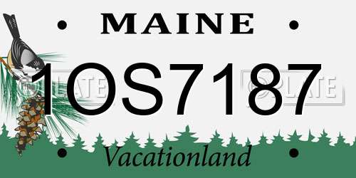 1OS7187 Maine License Plate