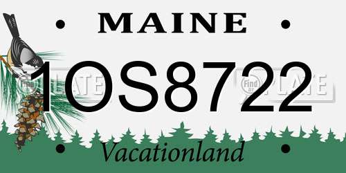 1OS8722 Maine License Plate
