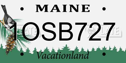 1OSB727 Maine License Plate
