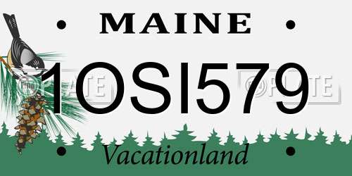 1OSI579 Maine License Plate