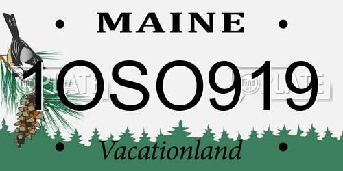1OSO919 Maine License Plate