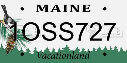 1OSS727 Maine License Plate