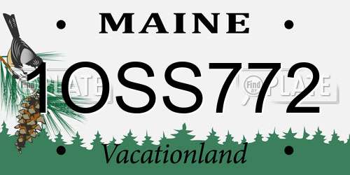 1OSS772 Maine License Plate