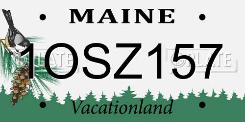 1OSZ157 Maine License Plate