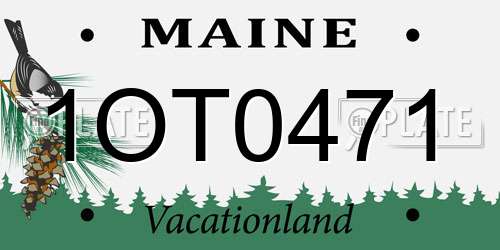 1OT0471 Maine License Plate