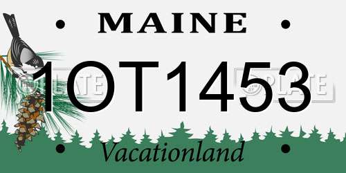 1OT1453 Maine License Plate