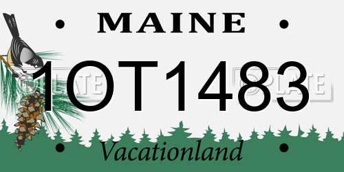 1OT1483 Maine License Plate