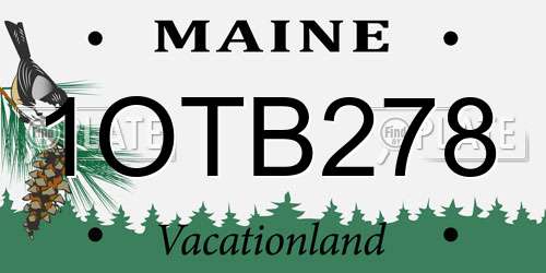 1OTB278 Maine License Plate