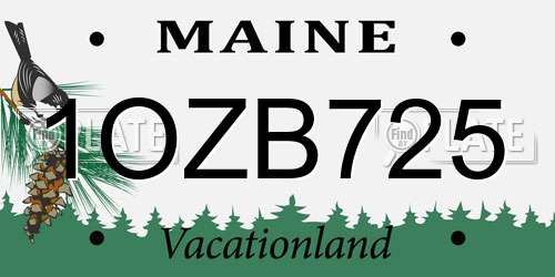 1OZB725 Maine License Plate
