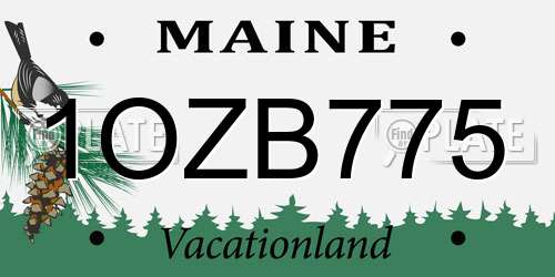1OZB775 Maine License Plate