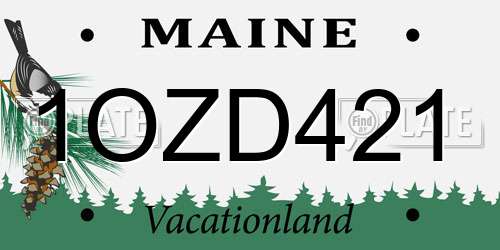 1OZD421 Maine License Plate