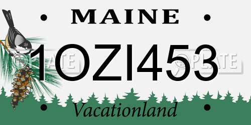 1OZI453 Maine License Plate