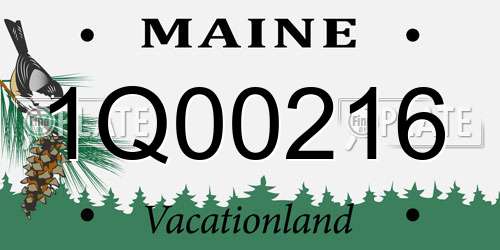 1Q00216 Maine License Plate