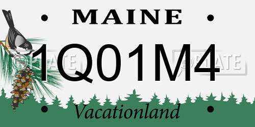 1Q01M4 Maine License Plate