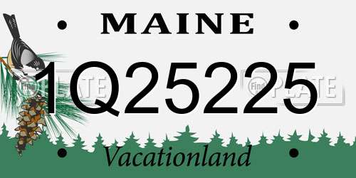 1Q25225 Maine License Plate