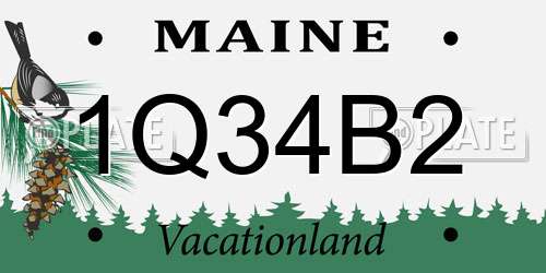 1Q34B2 Maine License Plate