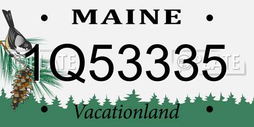 1Q53335 Maine License Plate