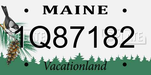 1Q87182 Maine License Plate