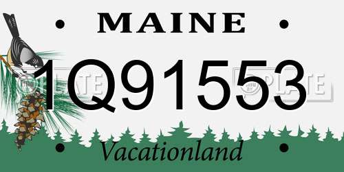 1Q91553 Maine License Plate