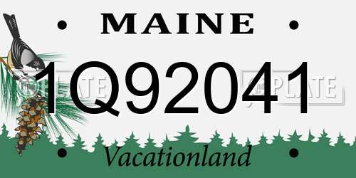 1Q92041 Maine License Plate