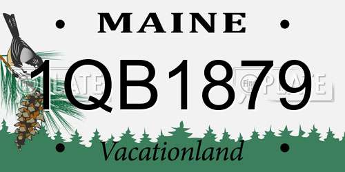 1QB1879 Maine License Plate