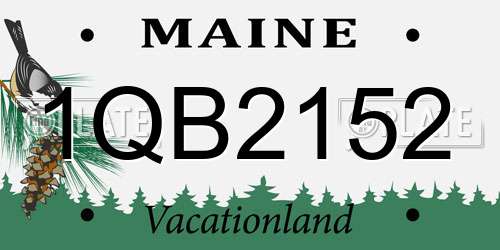 1QB2152 Maine License Plate