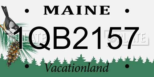 1QB2157 Maine License Plate