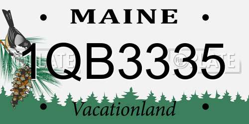 1QB3335 Maine License Plate