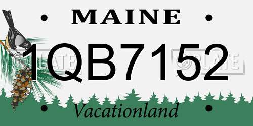 1QB7152 Maine License Plate