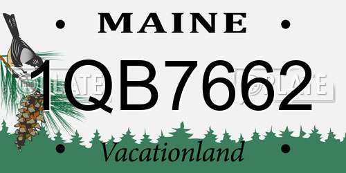 1QB7662 Maine License Plate
