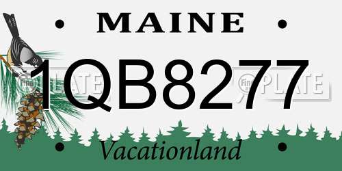 1QB8277 Maine License Plate