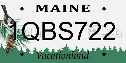 1QBS722 Maine License Plate