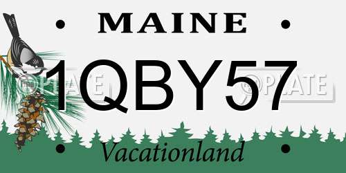 1QBY57 Maine License Plate