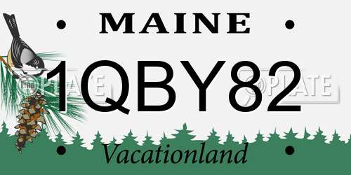 1QBY82 Maine License Plate