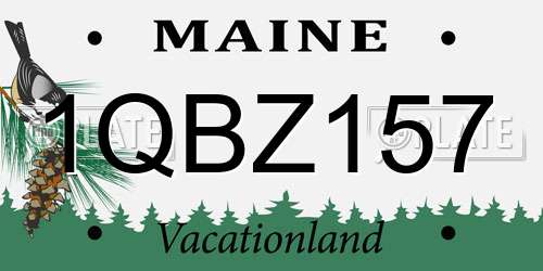 1QBZ157 Maine License Plate