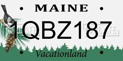 1QBZ187 Maine License Plate