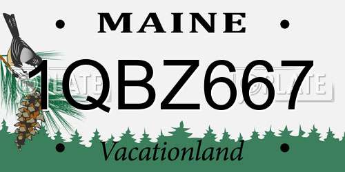1QBZ667 Maine License Plate