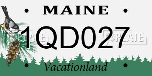 1QD027 Maine License Plate